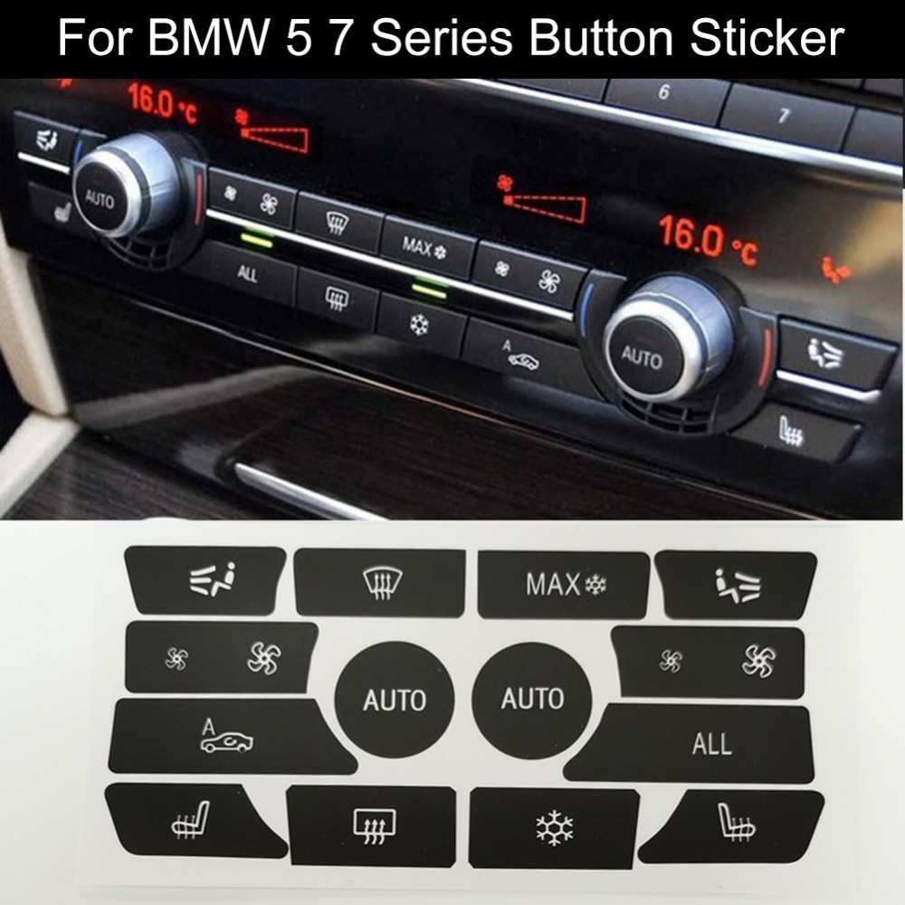 BMW 按鈕貼紙裝飾按鈕面板汽車適用於寶馬 5 系前啞光黑色