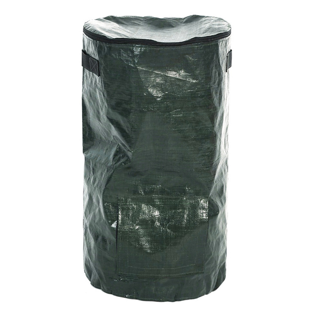 [MOONWHITE] 耐用的花園垃圾堆肥袋帶雙開口的花園堆肥袋大容量花園堆肥袋,用於加速發酵環保防水 Lea