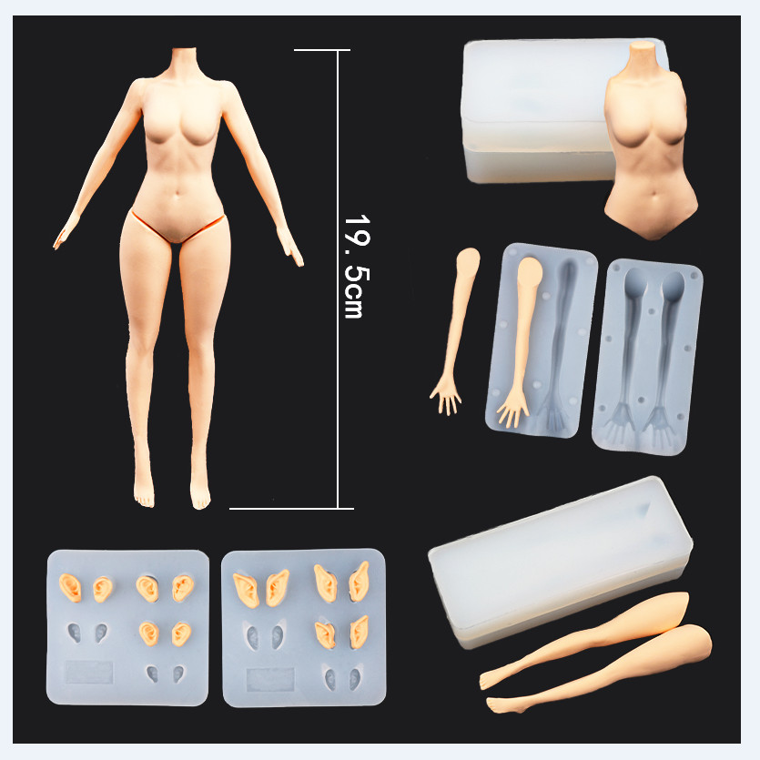 粘土人偶身體模具 男女全身矽膠模具 DIY黏土手辦軟陶泥 人體模具