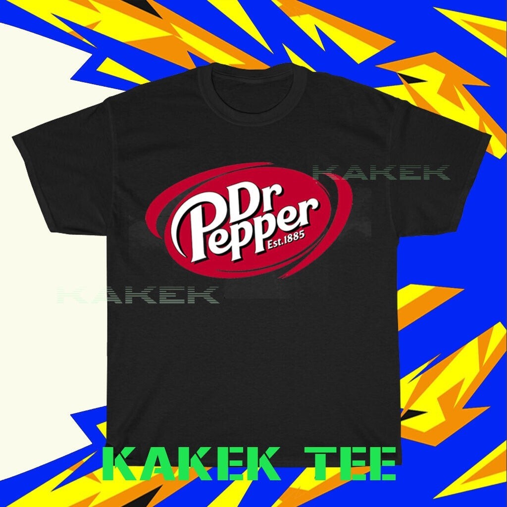 全新 Dr Pepper 標誌男式黑色 T 恤美國尺碼 S 至