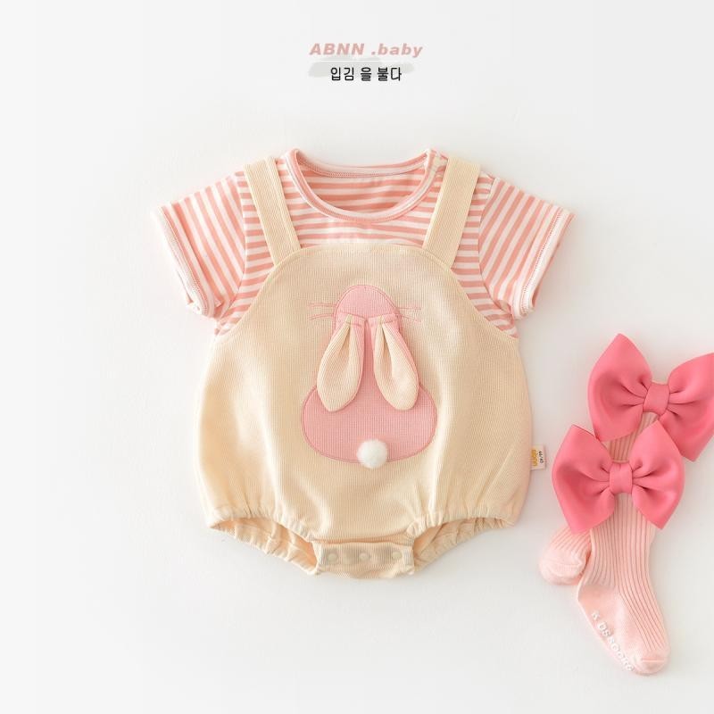 嬰兒2024裝連身衣小兔子假兩件包屁衣女寶寶兔年棉質哈衣薄款Ready stock ✨0513✨