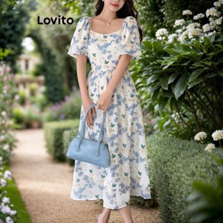 Lovito 女士可愛小碎花圖案洋裝 L87ED316