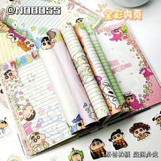 💗熱銷筆記本 蠟筆小新 A5硬殼本 全綵繪內頁 筆記本 學生 可愛 高顏值印花 手繪賬本 筆記本 文具用品💗