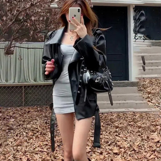 【特惠免運】衣服 上衣 皮衣外套 甜酷辣妹pu皮衣外套女秋季新款設計感小眾寬鬆百搭顯瘦機車上衣潮