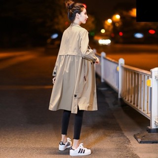 洋裝 日韓休閒 春秋季2025新款女外套流行寬鬆韓版休閒顯瘦薄款女士中長款風衣潮