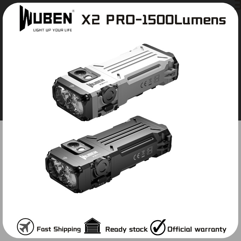 Wuben X2 PRO 1500 流明可充電 EDC 手電筒便攜式防水磁尾包括 2*920mAH 電池