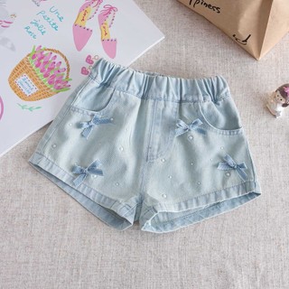 Mimo⭐女童牛仔短褲夏季兒童蝴蝶結熱褲寶寶休閒褲