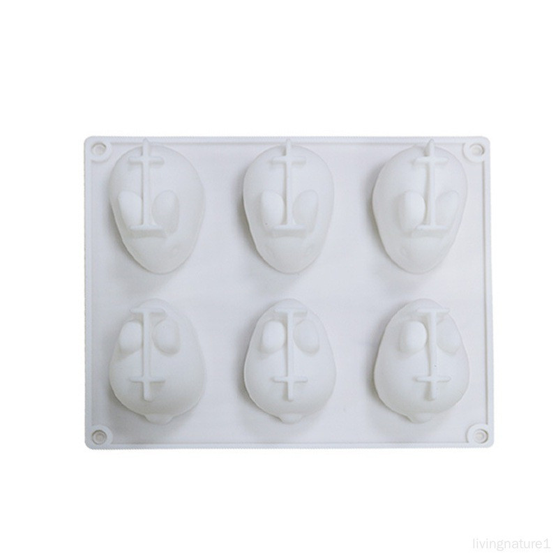 6孔3D小兔子布丁模缽仔糕diy矽膠模具烘焙網紅蛋糕模具慕斯