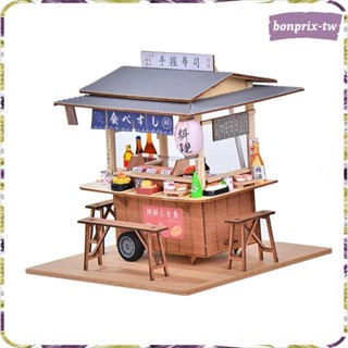 [Bon] 迷你壽司店模型娃娃屋套件禮品木製家具模型套件組裝