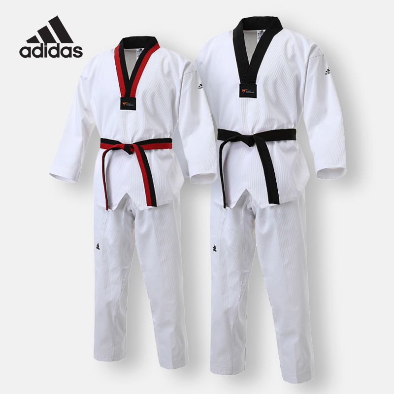 adidas阿迪達斯高級成年兒童跆拳道服教練黑帶競技服WT道服START3 RCZN