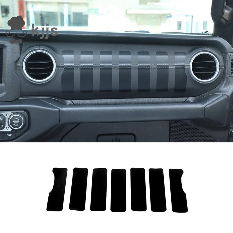 1 件裝儀表板格柵貼花貼紙黑色 PVC 內飾配件適用於 Jeep Wrangler JL Gladiator JT 20