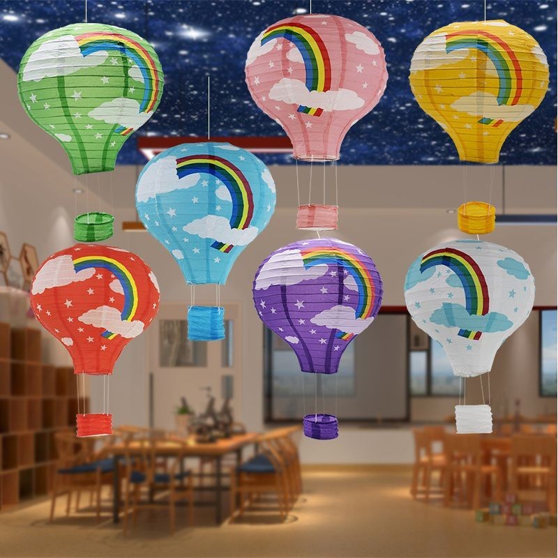 【台灣熱賣】】創意熱氣球 屋頂吊飾走廊教室裝飾 空中掛飾 商場過道布置材料