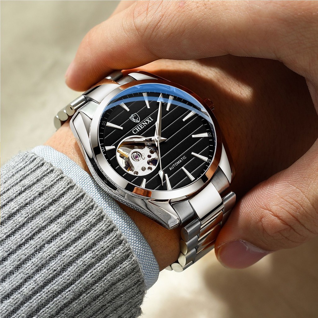 CHENXI手錶 CX-8806 全自動鏤空機械錶 鋼帶 夜光 防水 高級男士手錶