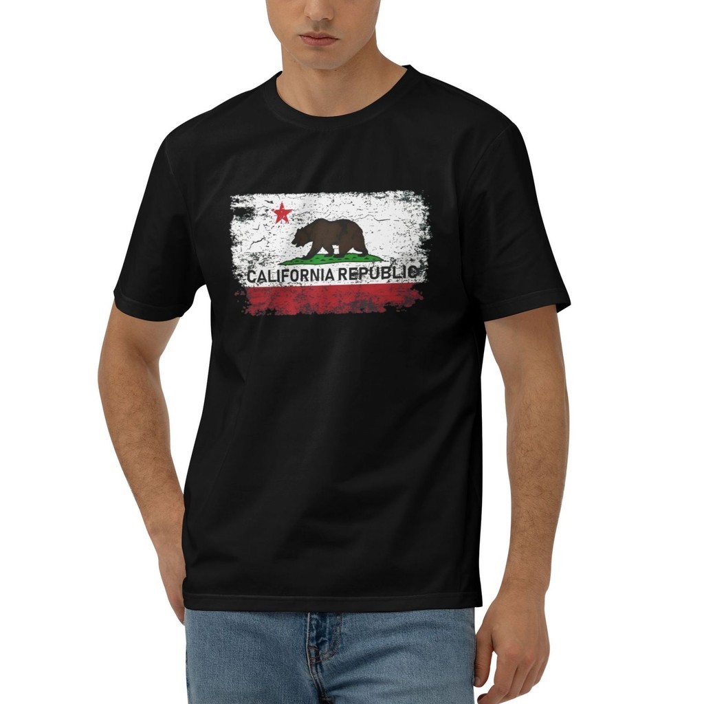 California Republic California State Bear Flag Star 超級棉質流行上衣