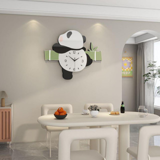 猫熊裝潢掛鐘家用客廳2024新款時鐘大氣簡約現代簡約創意餐廳鐘錶