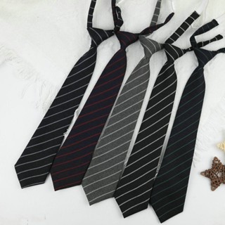 日系簡約條紋領帶 免打領帶 男免打領帶 女領結 女學院風商務大氣百搭領帶 配飾