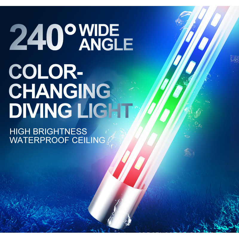 水族燈 魚缸燈照明led防水全光譜三色增豔增色潛水燈水族箱燈管