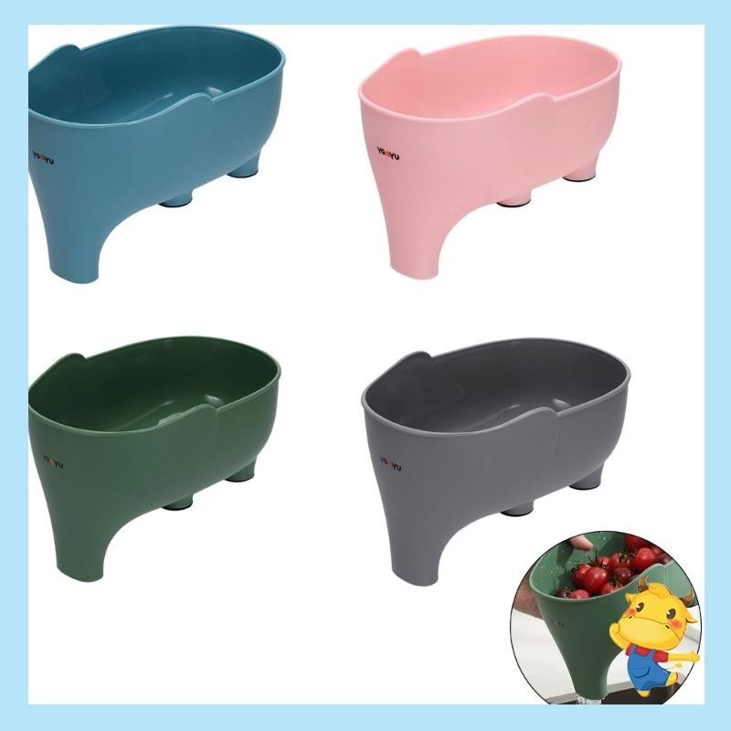 Be&gt; 大象形狀水槽收納盒海綿架水槽食物捕手排水籃用於存儲蔬菜肥皂海綿盤