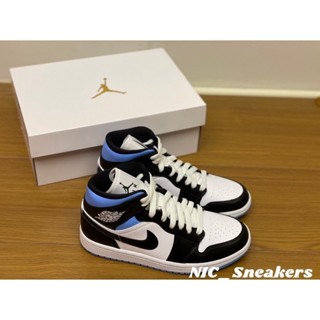 高品質 Air Jordan 1 Mid 白黑籃 BQ6472-102