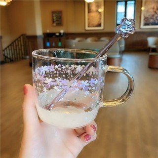 星巴克咖啡杯浪漫櫻花款變色玻璃杯透明水杯 馬克杯355ml VQM0