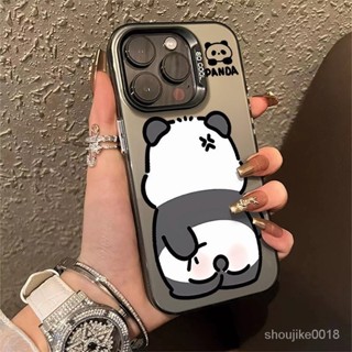 可愛生氣熊貓肉相容iphone X Xs XR 12 11 15 13 14 plus pro Max保護相機xsmax