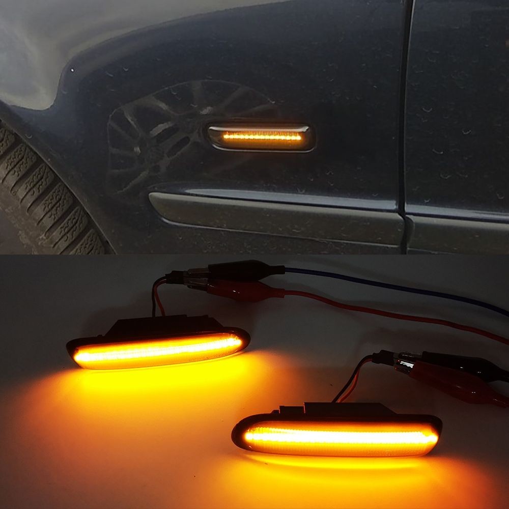 適用BMW 寶馬98-03款 E46 經典3系 LED流水邊燈 側轉向燈 葉子板燈 翼子板燈