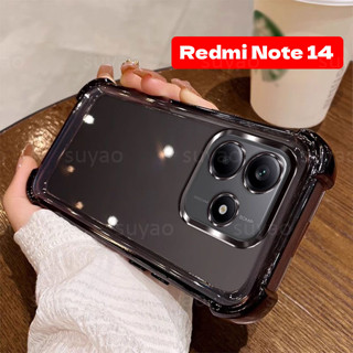 適用於 Redmi Note 14 5G 4G 2025 手機殼 TPU 透明外殼 Note14 電鍍透明安全氣囊防震保