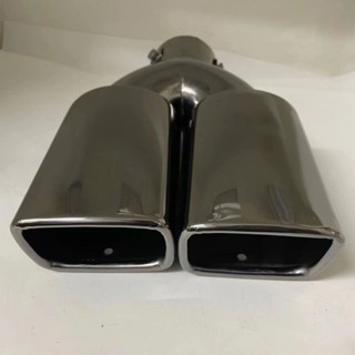 [新品] 汽車一出二方口尾喉通用排氣管304不銹鋼尾氣罩一拖二尾喉排氣筒