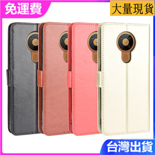 適用Nokia 5.3手機殼皮套 諾基亞5.3翻蓋保護殼瘋馬紋掛繩插卡殼