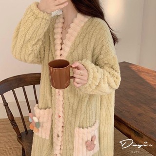 DUYI~ 臺灣現貨🚀保暖家居服 可愛睡衣 珊瑚絨睡衣 法蘭絨睡袍 夏天睡袍 臺灣睡袍