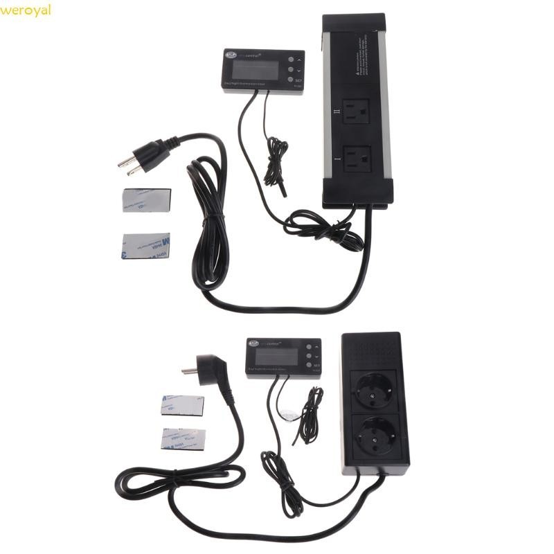 Weroyal 數字調光恆溫器爬行動物日夜定時器恆溫器插頭插座
