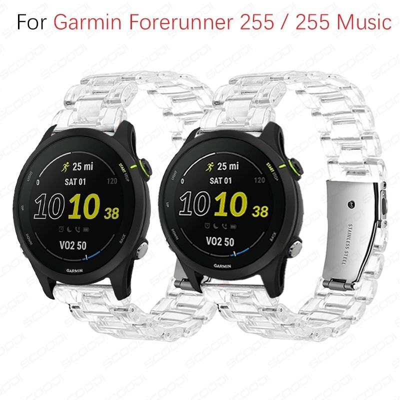 透明樹脂手鐲錶帶適用於Garmin Forerunner 965 955 265 255智能手錶手環