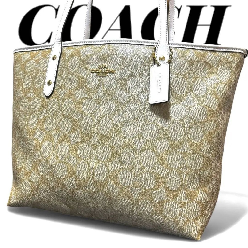 COACH 蔻馳 托特包 F58292 Signature 米色 mercari 日本直送 二手