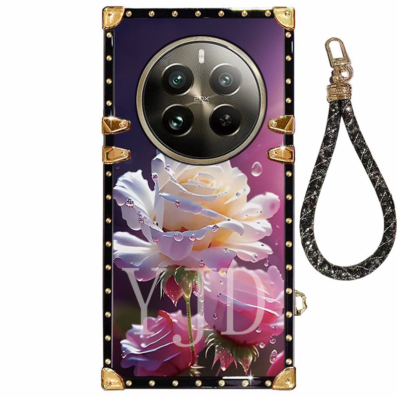 Realme 12 Pro 12Pro+ 時尚經典紫色系列手繩 TPU 防震手機殼