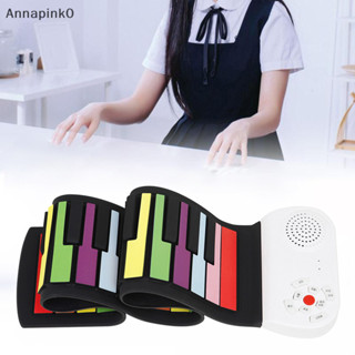 Anap 49 鍵手捲鋼琴便攜式可折疊彩色鍵盤手捲電鋼琴雨鍵可充電兒童兒童禮物 EN