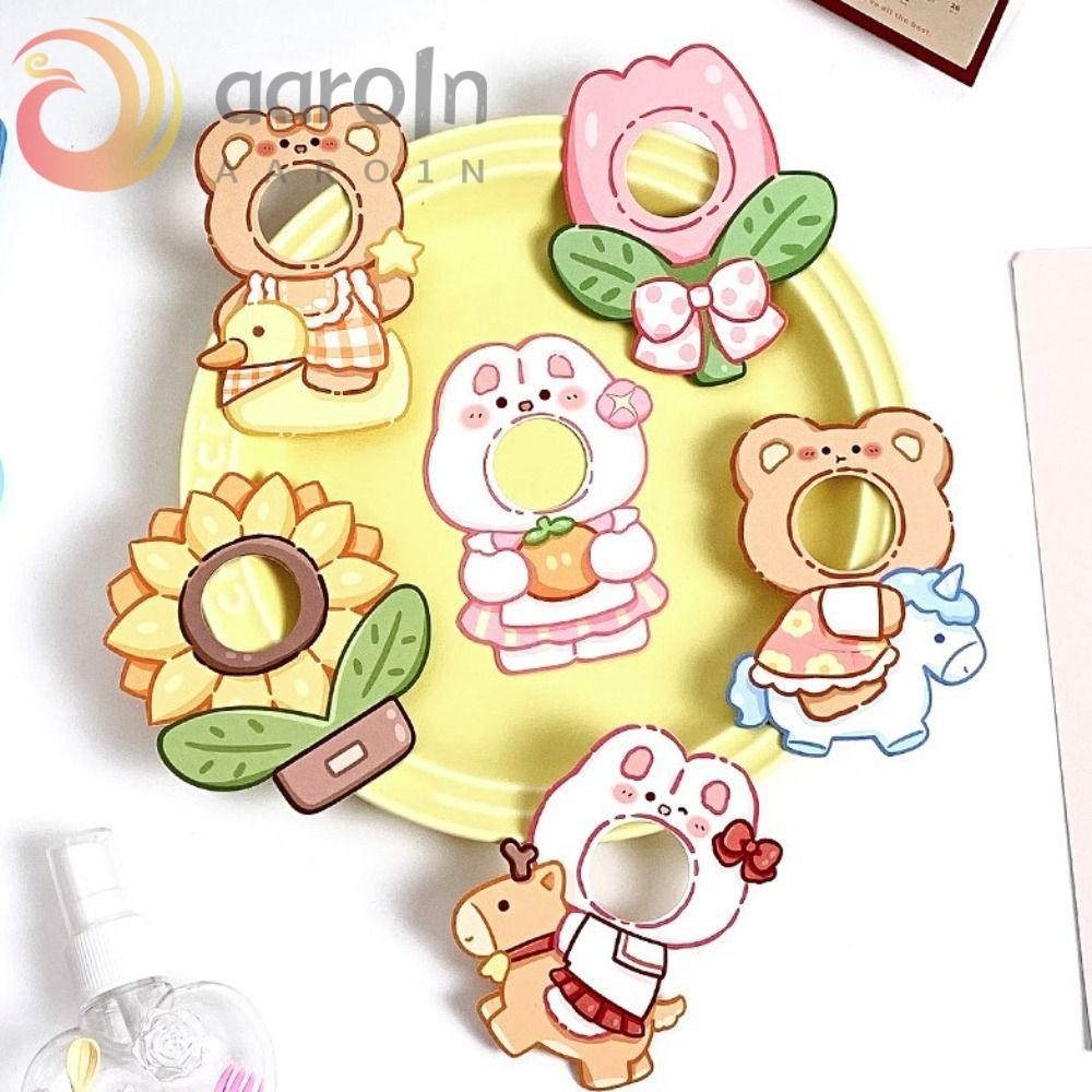 AARO10Pcs棒棒糖套餐卡,兔子熊圖案韓語棒棒糖裝飾紙卡,INSDIY包裝糖果架兒童禮品