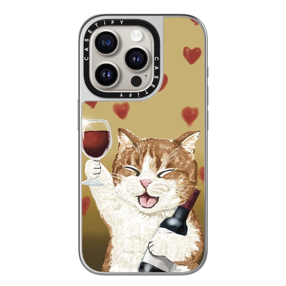 CASETiFY 保護殼 iPhone 15Pro/15 Pro Max 貓咪舉杯 Cheers cat