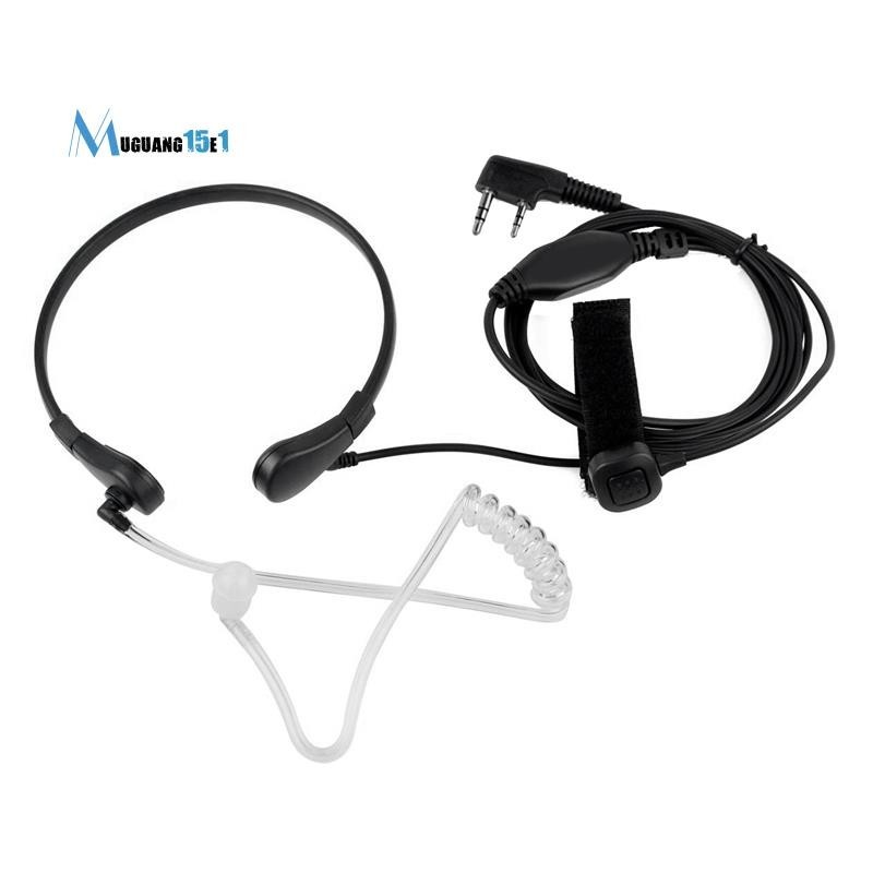備件喉部麥克風麥克風 PTT Laryngofon 空氣管耳機聽筒適用於 UV-5R UV B5 GT-3TP UV-5