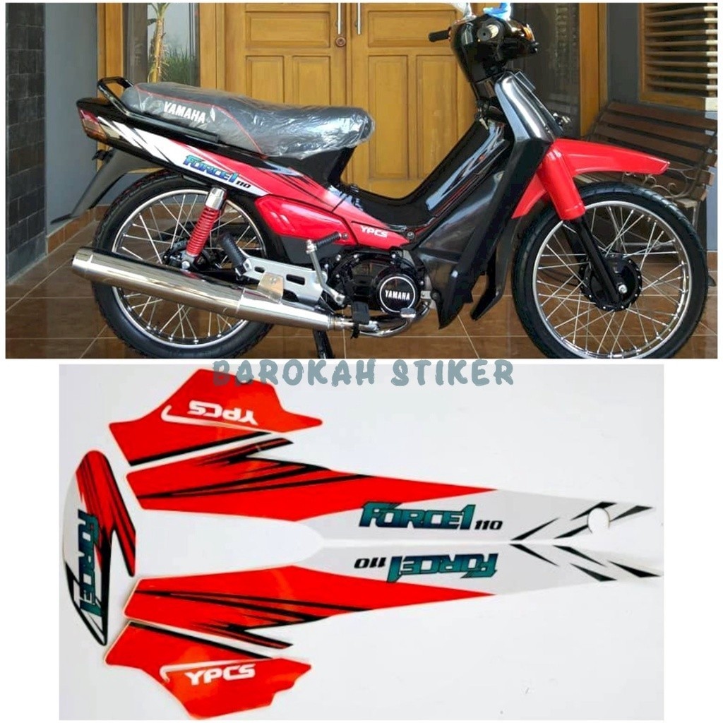 山葉 Merah條紋貼紙桿清單摩托車雅馬哈力一1 110 1994紅銀貼紙清單車身標準品質Gemilang貼紙