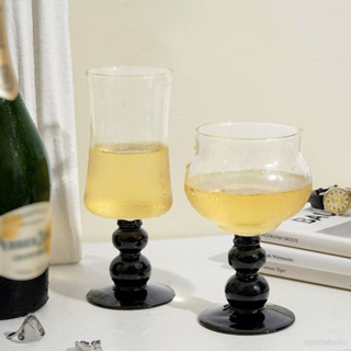 北歐ins玻璃杯家用創意水杯高腳酒杯高硼硅耐高溫杯子