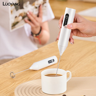 洛陽牡丹 奶泡打發器咖啡打泡器家用電動奶泡機牛奶攪拌器充電手持打發器