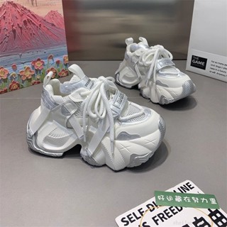 son665|【新款熱賣】炸街厚底增高老爹鞋女款2025新款夏季顯腳小髒髒鞋透氣休閒運動鞋
