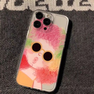 趣味 多彩 女孩 卡通 手機殼 適用 iPhone 13PROMAX 15 7PLUS XR X 16 12PRO 11