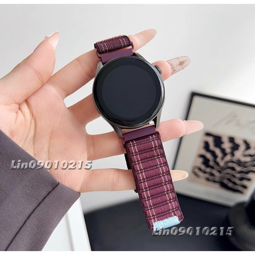 SAMSUNG 三星 Galaxy Watch 7 6 5 4 Classic FE 魔術貼 海浪紋錶帶 尼龍編織錶帶