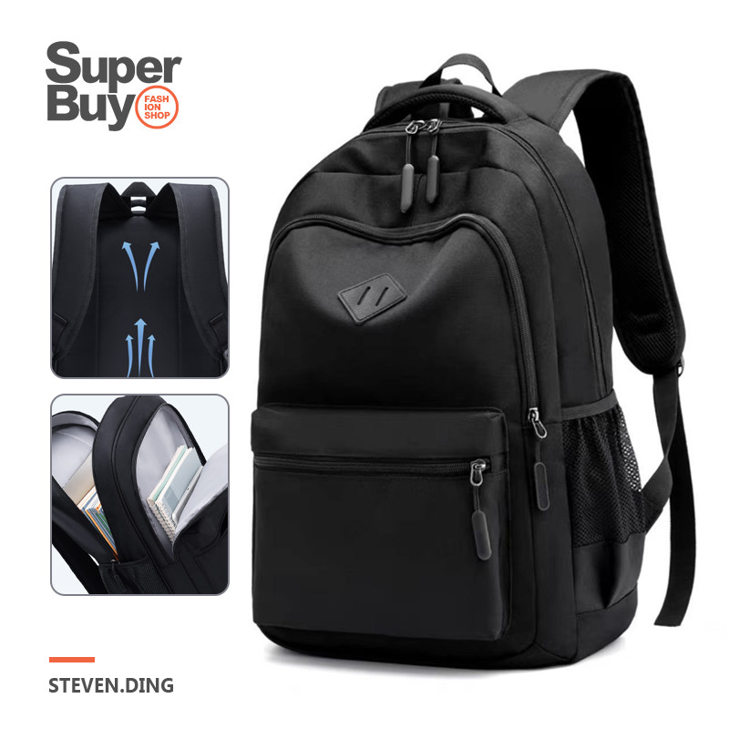 【Superbuy】時尚大容量後背包/雙肩包 防潑水15.6/17吋電腦包 男女通用通勤包/簡約學生書包 防盜戶外旅行包