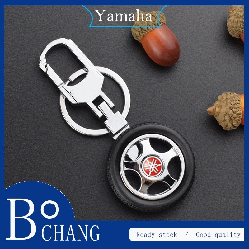 山葉 雅馬哈汽車標誌鑰匙扣輪胎車輪鑰匙圈汽車造型金屬鑰匙圈配件