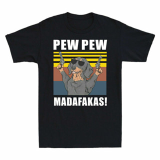 男式槍酷襯衫 Madafakas 短袖 Pew-Pew T 狗臘腸犬搞笑