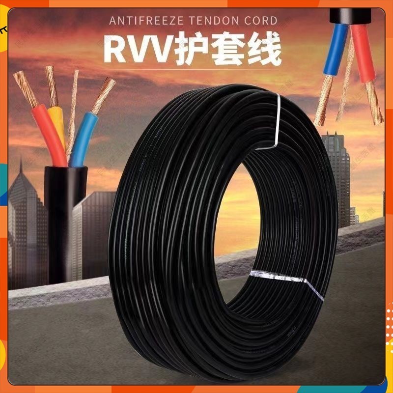 台灣出貨室外電線電纜線2芯-2.5/4/6平方護套線軟線電線家用2芯電線防凍曬