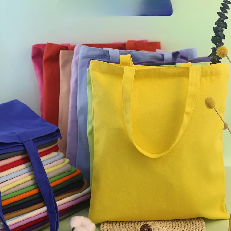 客製化 帆布袋定製LOGO訂做女學生購物手提袋子彩色中大號印圖環保托特包