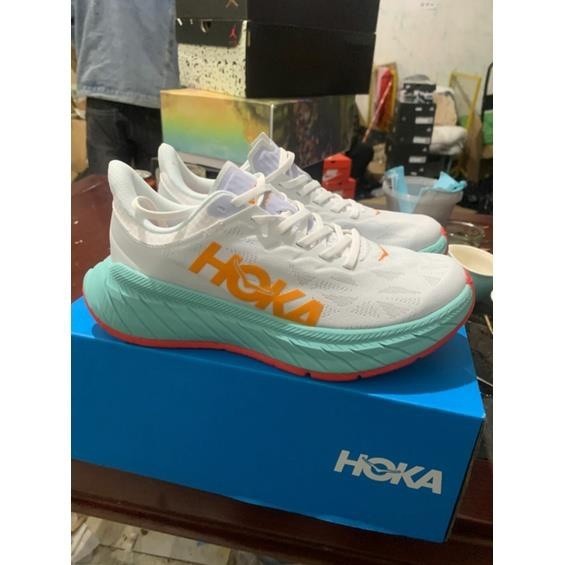 【現貨】2022新款熱賣HOKA One Carbon X2 減震跑鞋白橙